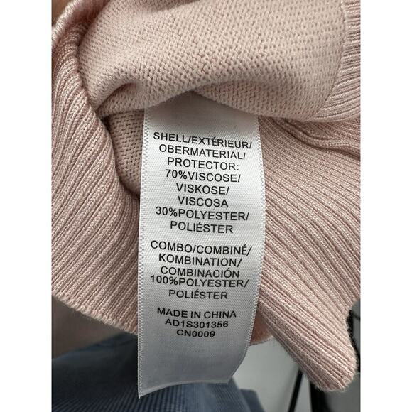 Adrianna Papell Clip Dot Sweater Blush Pink Sheer Sleeve Top M NWT - Picture 7 of 7